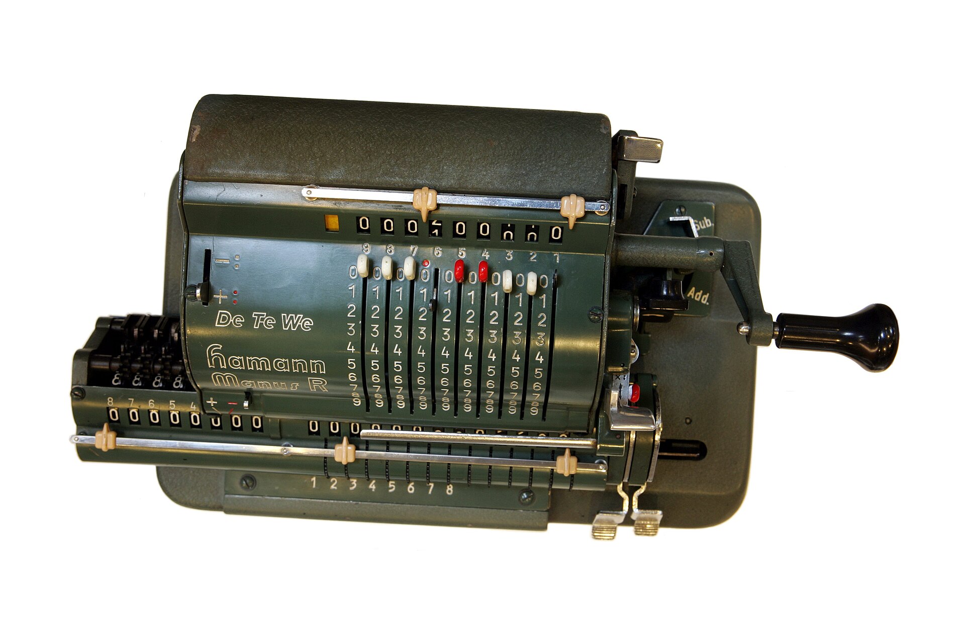 Reference image: Hamann Manus R mechanical calculator