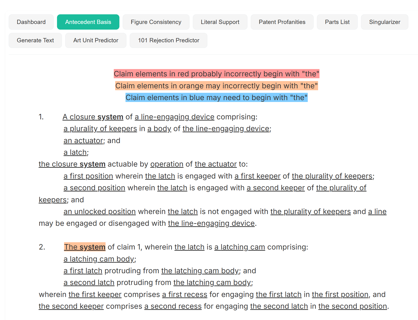 N-Spec reads specification files and patent drawings files to produce comprehensive patent application proofreading reports